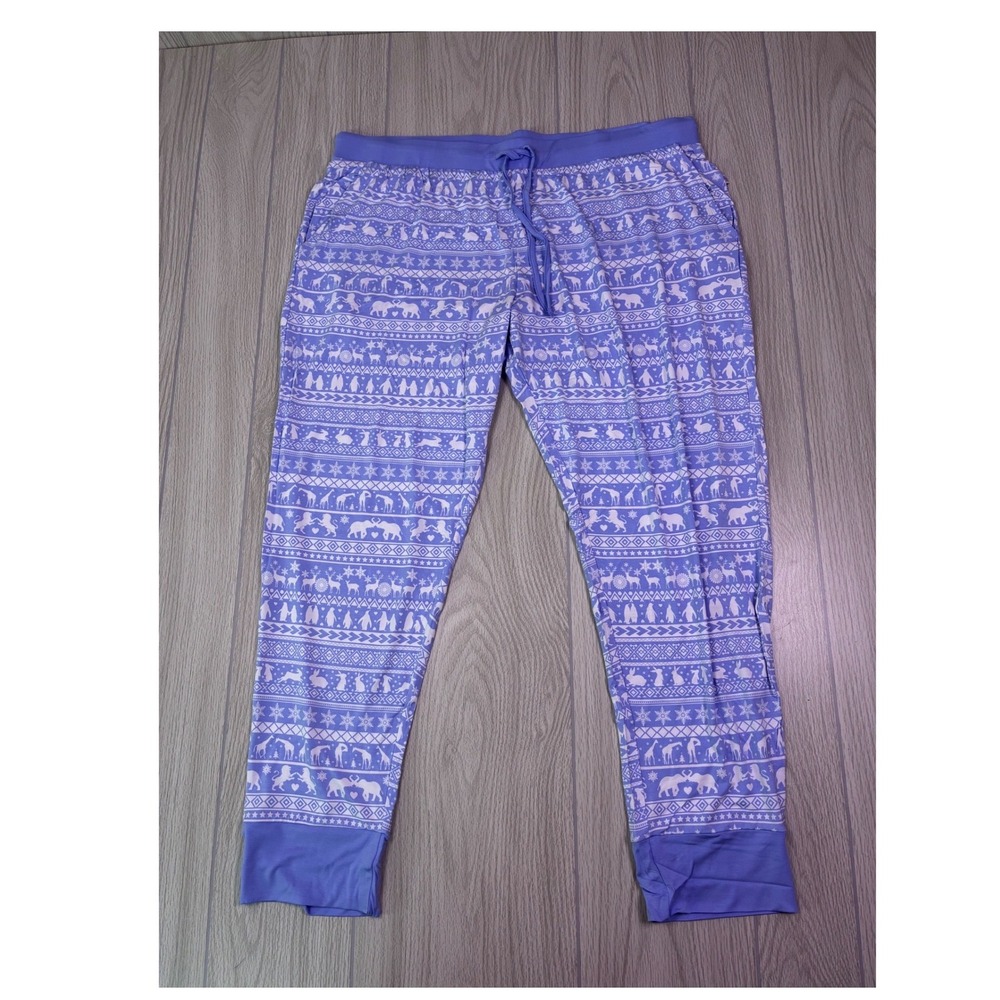 Bubble Baby Arctic Fair Isle Bamboo‎ Joggers Periwinkle Blue XXL XXXL BB-014